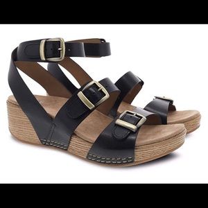 Dansko Lou Black wedge sandal size 37